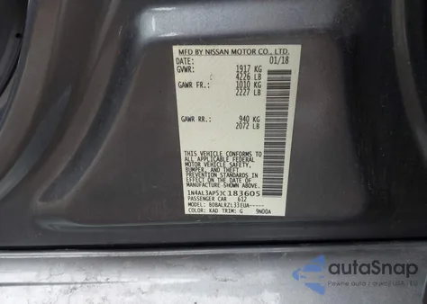 2018 Nissan Altima 2.5/S/Sv/Sl/Sr из США, поврежденный, VIN 1N4AL3AP5JC183605